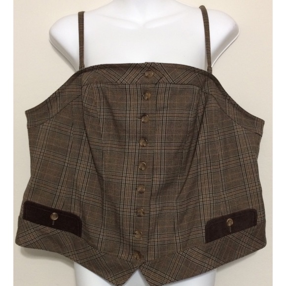 Plaid Corset Top with Removable Straps - Picture 2 of 7